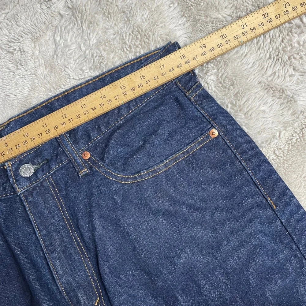 Levis 505 Regular Fit Straight Leg Dark Wash Indigo Denim Jeans Mens 36x30